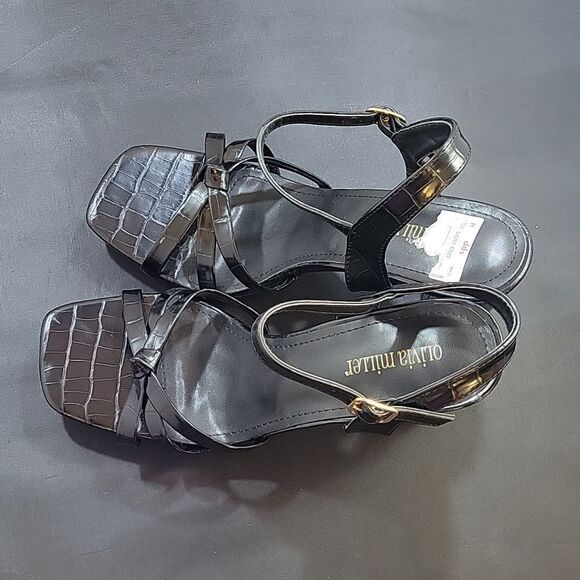 BRAND NEW OLIVIA MILLER HIGH BLOCK HEEL OPEN TOE ADJUSTABLE BUCKLE SANDAL - Picture 14 of 14